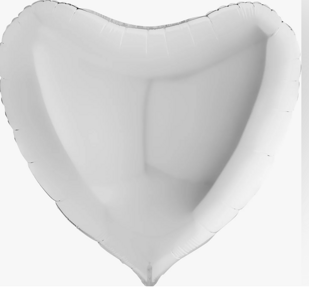 Сердце (21"/53см) , Белый, 1 шт. кит